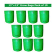 15×12 Inch Grow Bags pack of 10 pack of 10 — Reliable, Durable | Native Indian Organics