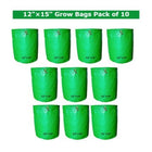 15×12 Inch Grow Bags pack of 10 pack of 10 — Reliable, Durable | Native Indian Organics