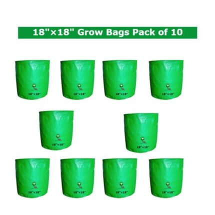 18×18 inch Growbags for Plants Pack of 10 pack of 10 — Premium quality, Durable | Native Indian Organics