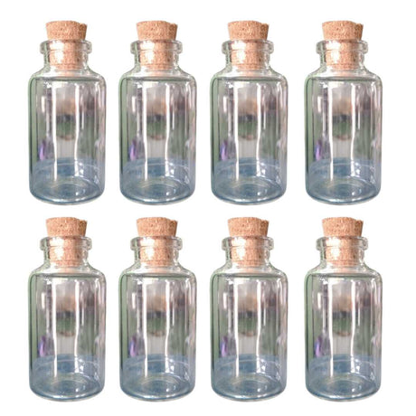 Small Glass bottle with cork 6CM Pack of 8 pack of 8 — Airtight, Durable glass bottle with cork | Native Indian Organics