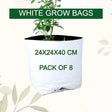 White Poly Grow Bags 24x24x40 CM Pack of 8 pack of 8 โ Premium quality, Durable | Native Indian Organics