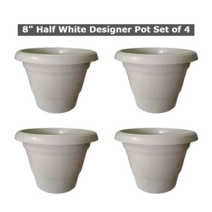 Plant pots 8 Inch Beige Set of 4 — Breathable, Reusable | Native Indian Organics