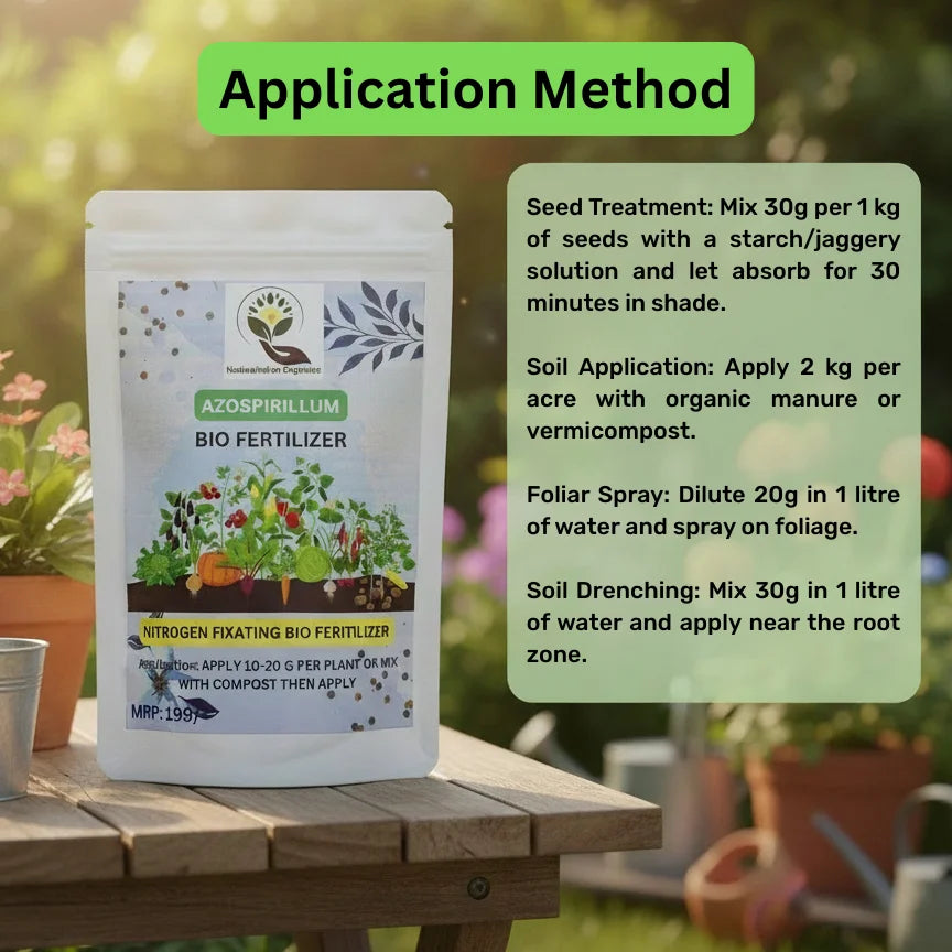 Azospirillum Biofertilizer Nitrogen Fix 1Kg — Natural and Safe for home & kitchen gardens at best price - Native Indian Organics.