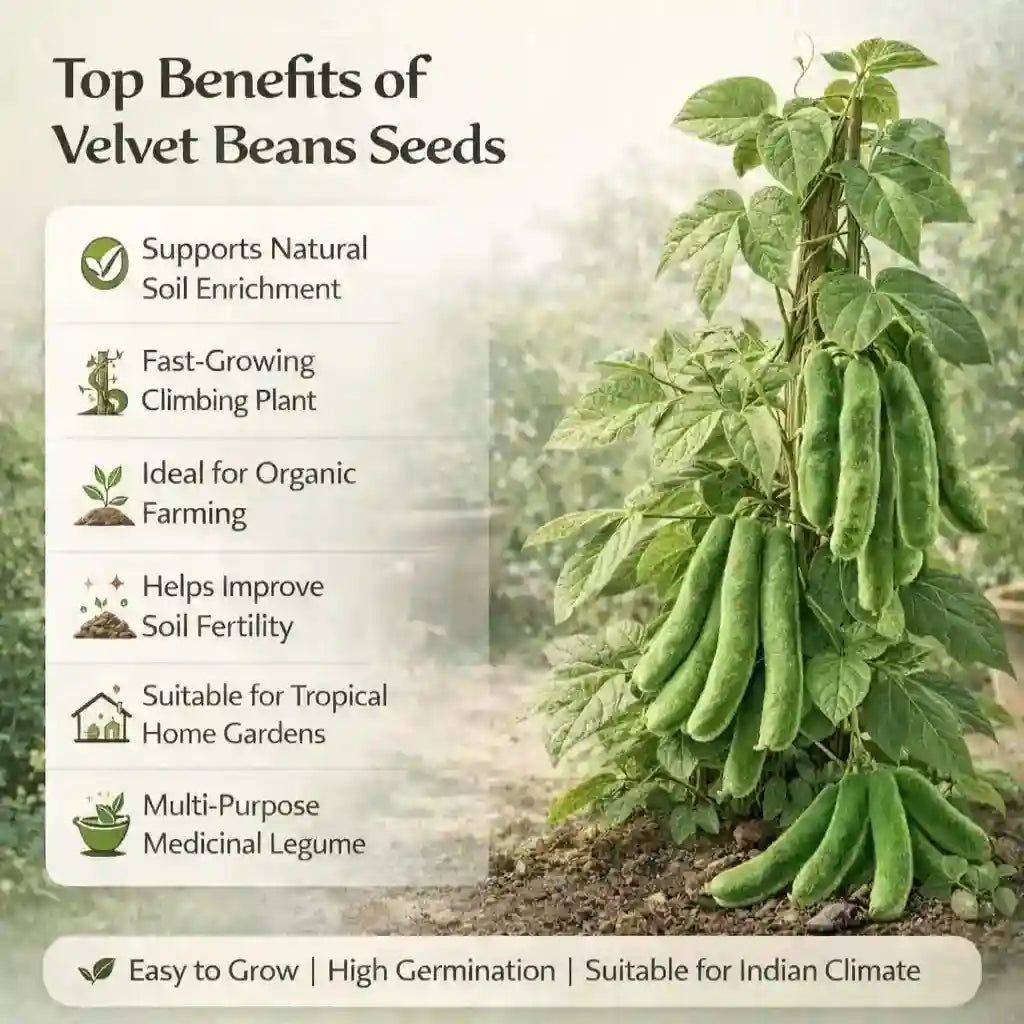 Velvet beans plant with benefits listed