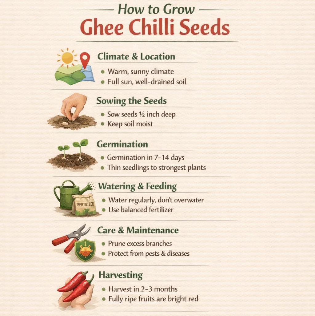 how to ghee chilli seeds - step by step guide
