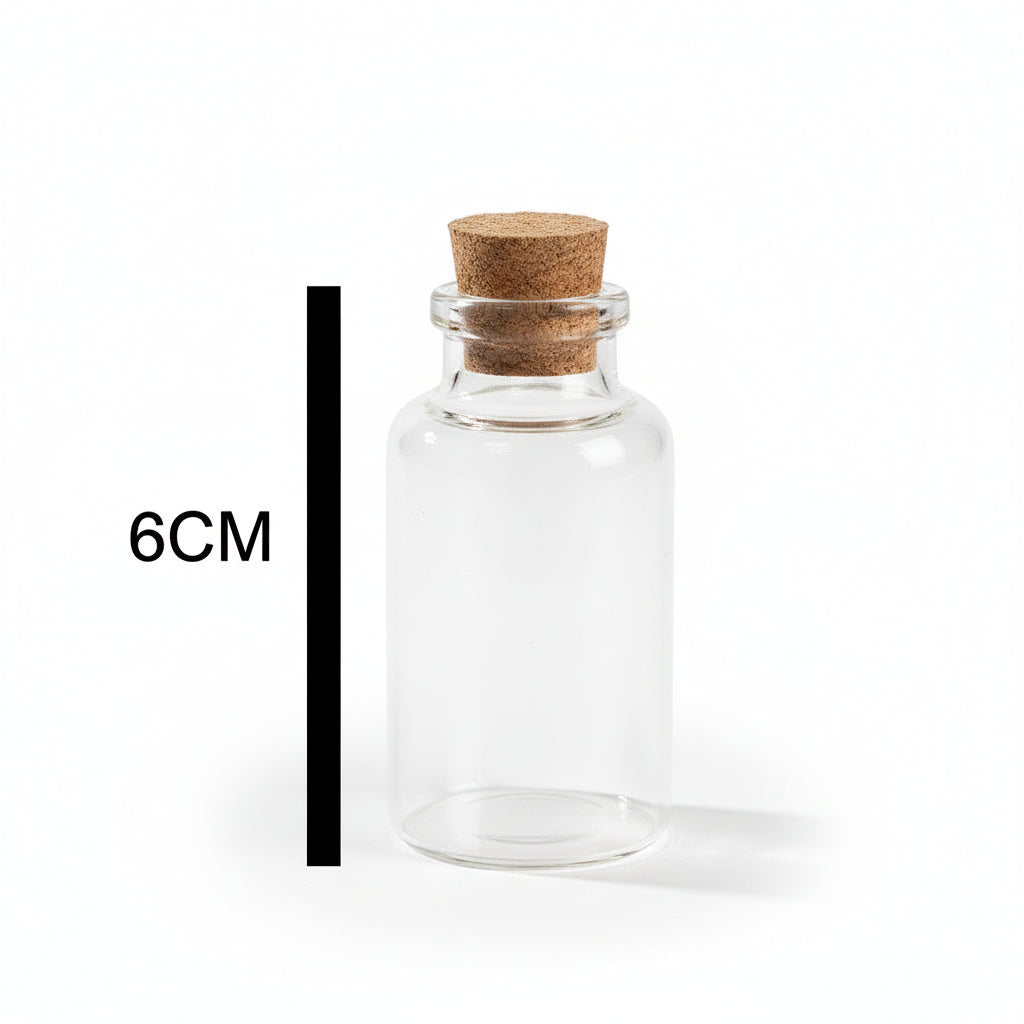 Small Glass Bottle With Cork 6Cm Pack Of 8 — Perfect, Reliable , Durable | Native Indian Organics