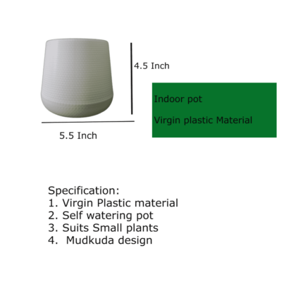 Modern Indoor plant pot Mudkuda design — Lightweight, Reusable | Native Indian Organics