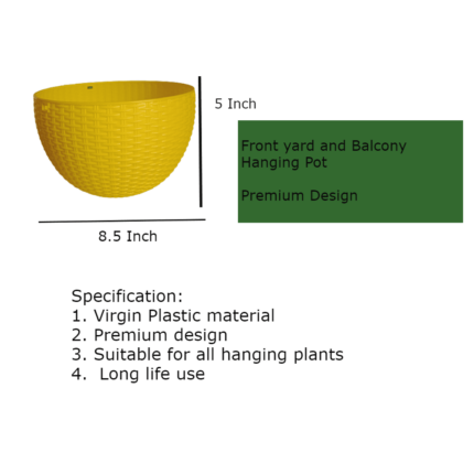 Plastic Hanging flower pots Premium Material — Sturdy, Breathable | Native Indian Organics