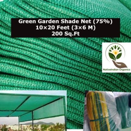 Garden Green Shade Net 75% 20*10 Feet — Reliable, Durable | Native Indian Organics