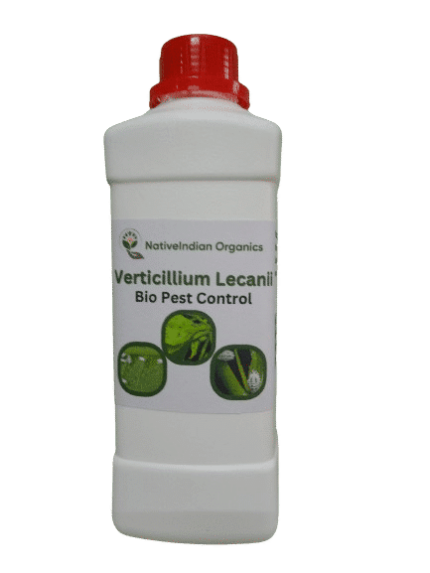 Verticillium Lecanii liquid Bio Pesticide 500ML — Airtight, Durable glass bottle with cork | Native Indian Organics