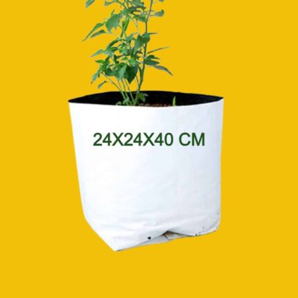 White Poly Grow Bags 24X24X40 Cm Pack Of 8 โ Reliable, Durable | Native Indian Organics