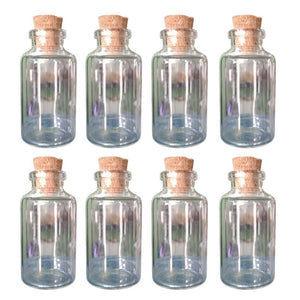 Small Glass bottle with cork 6CM Pack of 8 pack of 8 — Airtight, Durable glass bottle with cork | Native Indian Organics