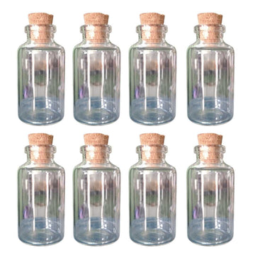 Small Glass bottle with cork 6CM Pack of 8 pack of 8 — Airtight, Durable glass bottle with cork | Native Indian Organics