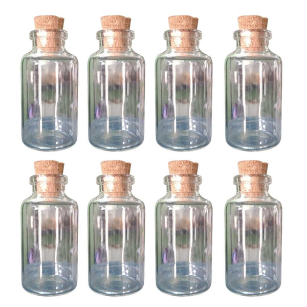 Small Glass bottle with cork 6CM Pack of 8 pack of 8 — Airtight, Durable glass bottle with cork | Native Indian Organics
