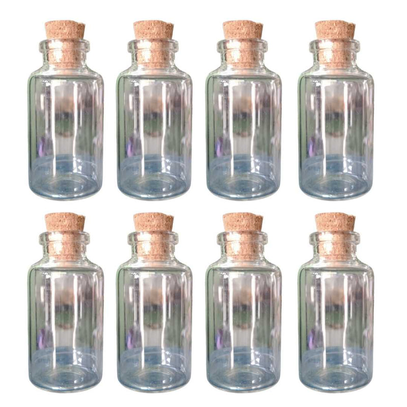 Small Glass bottle with cork 6CM Pack of 8 pack of 8 — Airtight, Durable glass bottle with cork | Native Indian Organics