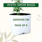White Poly Grow Bags 24x24x40 CM Pack of 8 pack of 8 — Premium quality, Durable | Native Indian Organics