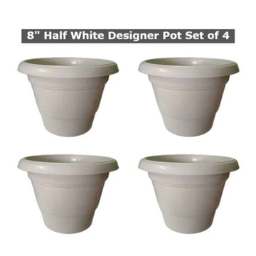 Plant pots 8 Inch Beige Set of 4 — Breathable, Reusable | Native Indian Organics
