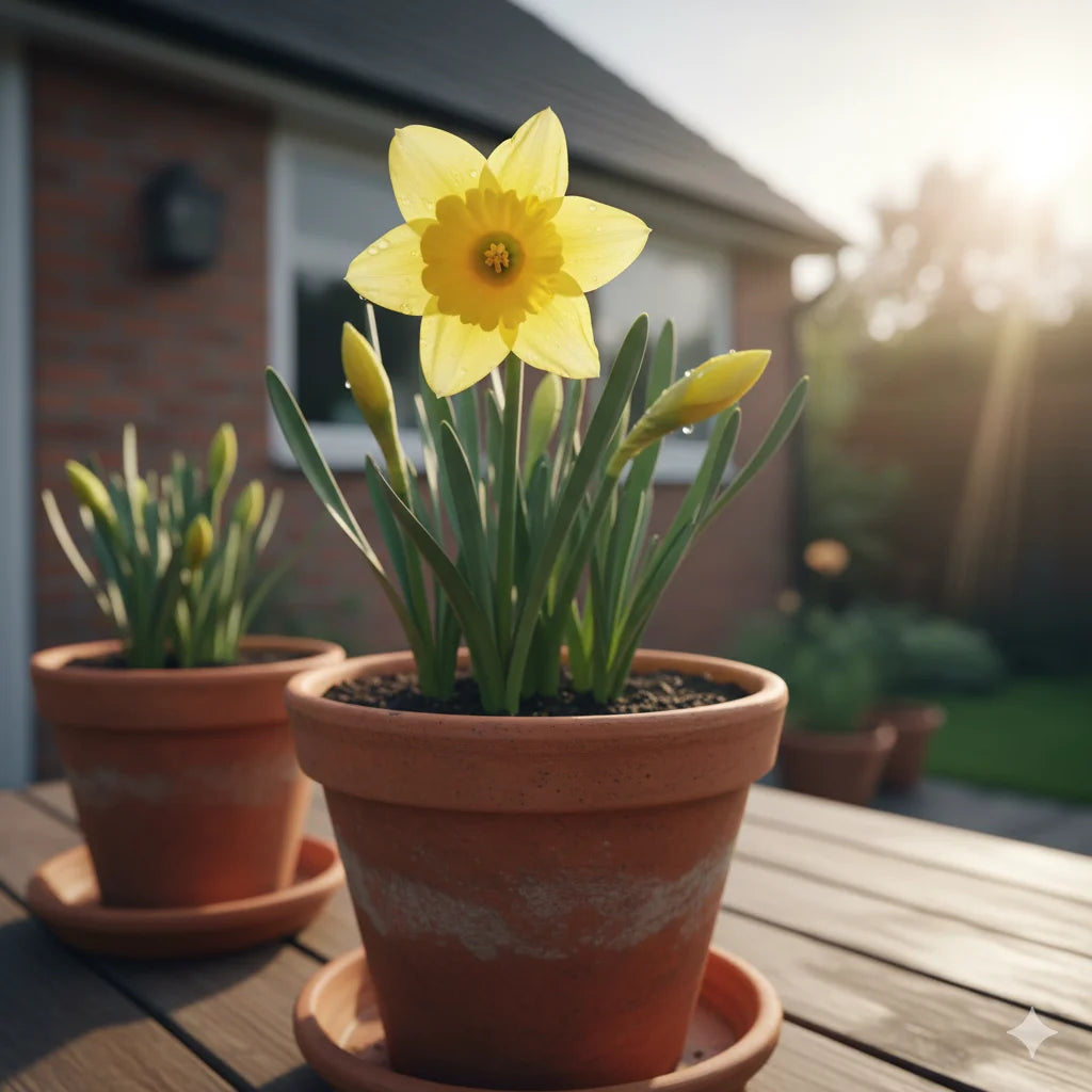  Daffodil Flower Bulbs - Fresh and Organic  and bright, Set of 3 Daffodil (Nagris) Bulbs  |  Native Indian Organics