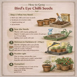 how to grow bird's eye chili seeds with step-by-step instructions and illustrations.