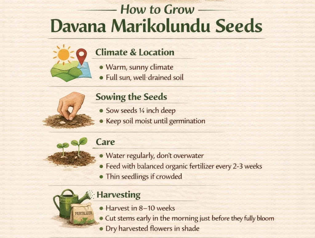 How to grow davana marikolunthu seeds