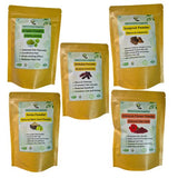 Personal care combo pack Shikakai, Amla, Arappu, Soapnut and Hibiscus powders Each 50g