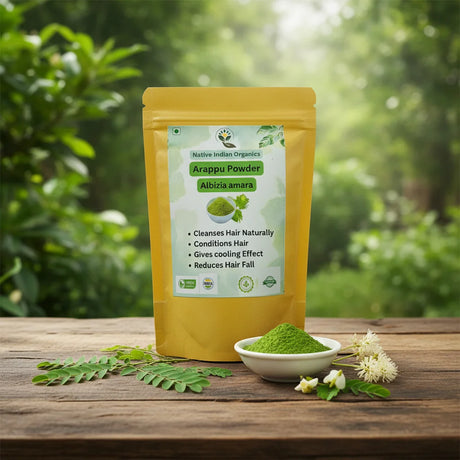 Arappu Poweder Shampoo for Hair Wash - Natural and Ayurvedic arappu powder  | Native Indian Organics