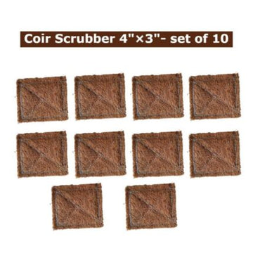 Coconut Dish Wash Scrubber Set of 10 — Durable, Eco-friendly coconut coir scrubber | Native Indian Organics