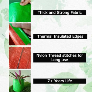 15 12 Inch Grow Bags Pack Of 10 — Durable, Premium quality | Native Indian Organics