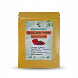 Pack of Native Indian Organics Hibiscus Flower Powder on a white background