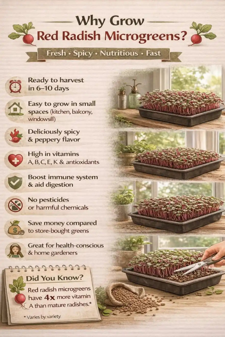 Red Radish Microgreens Seeds 100g