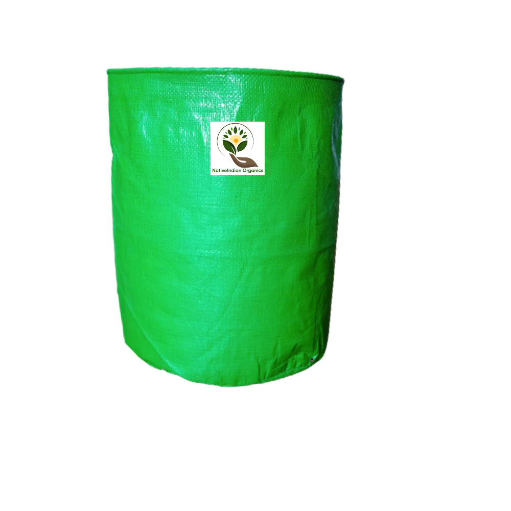 Buy lightweight HDPE round green grow bags online | 4 sizes