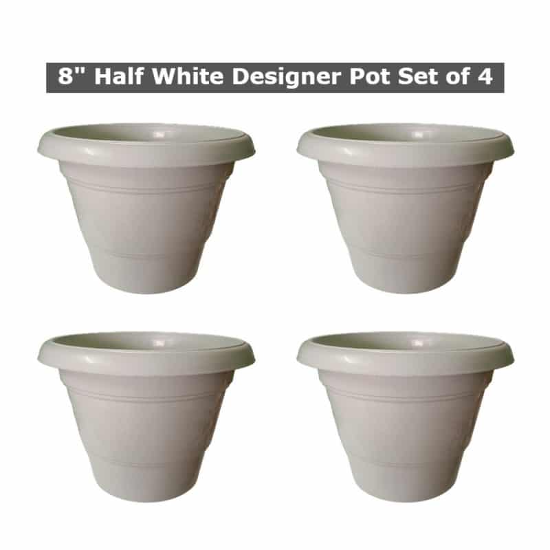 plant pots 8 inch beige set of 4