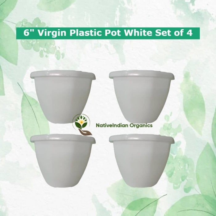 white plant pot 5 inch set of 4